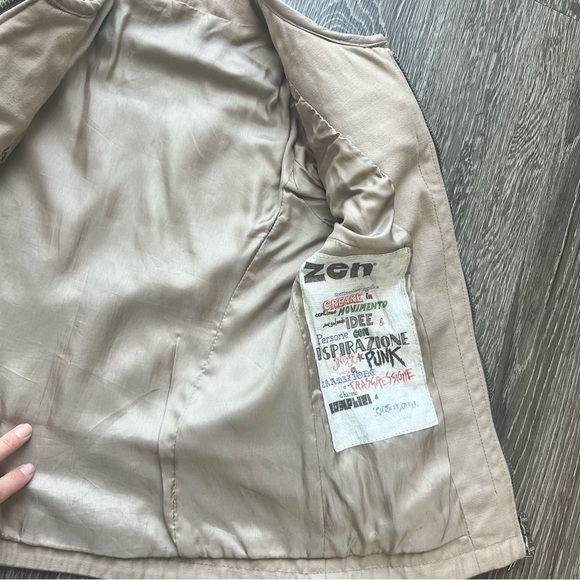 Leather Jacket 100% leather. 3/4 sleeves. Made in Italy. XS. Nude color - Picture 5 of 13